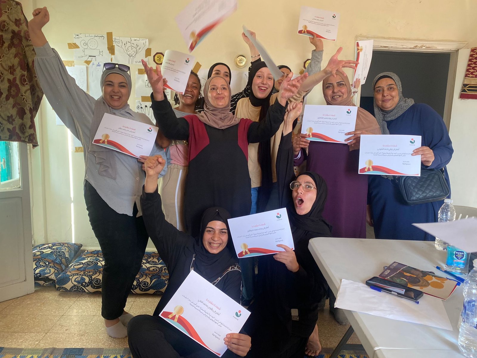 Celebration upon receiving certificate of Nabta training